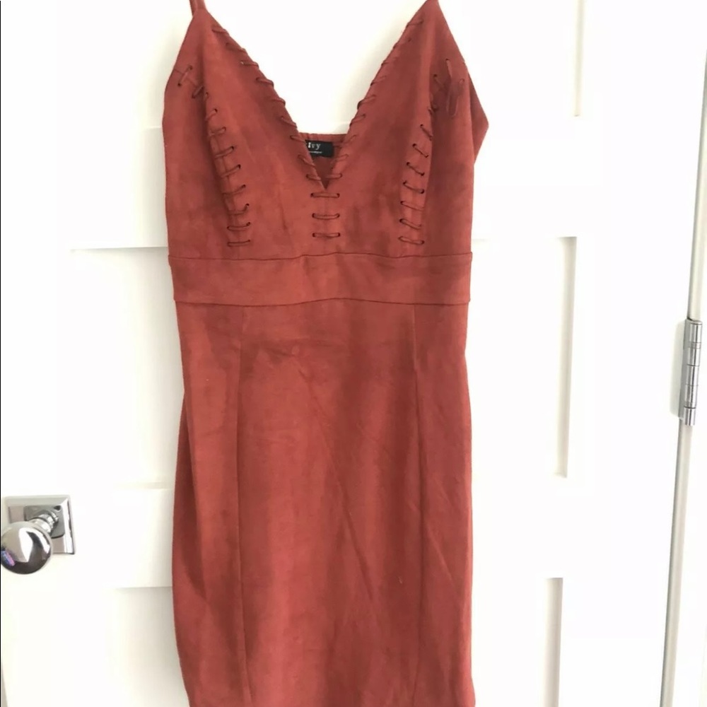 Privy Bodycon Dress Faux Suede Size Medium